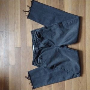 High waist straight leg cropped jeans